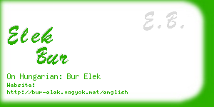 elek bur business card